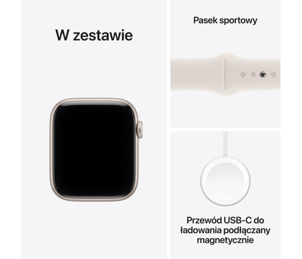 APPLE Apple Watch SE 3 GPS + Cellular 40mm Aluminiowa koperta (księżycowa poświata) + opaska sportowa (księżycowa poświata) - rozmiar S/M - 1362387 - zdjęcie 8